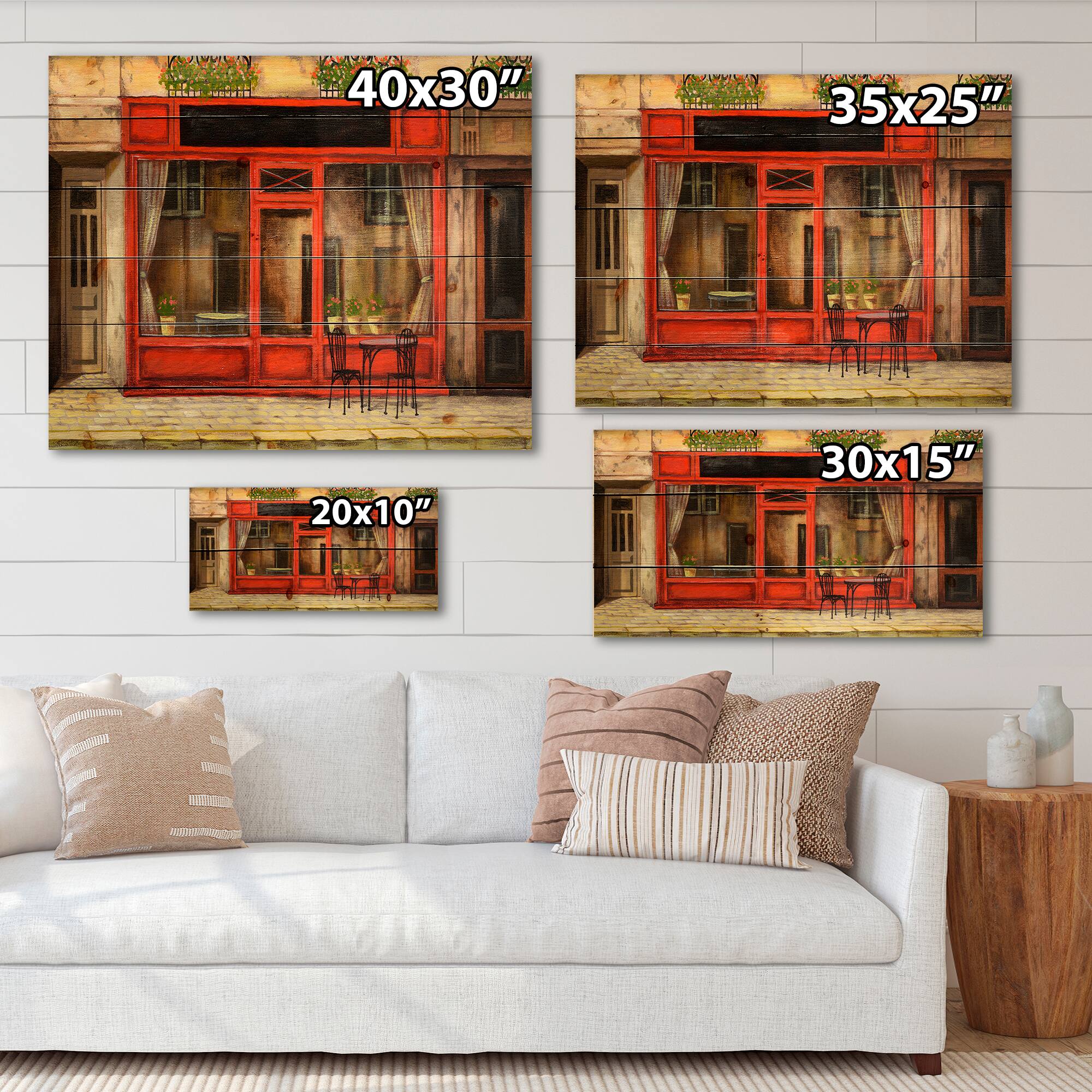 Designart - Red Facade of Charming Shop In Paris I